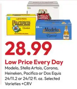 Stater Bros Modelo, Stella Artois, Corona, Heineken, Pacifico or Dos Equis offer