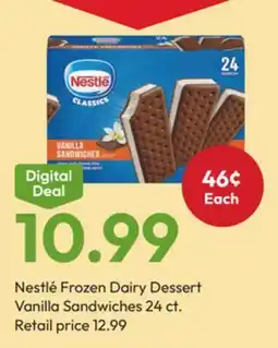 Stater Bros Nestlé Frozen Dairy Dessert Vanilla Sandwiches offer