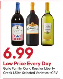 Stater Bros Gallo Family, Carlo Rossi or Liberty Creek offer