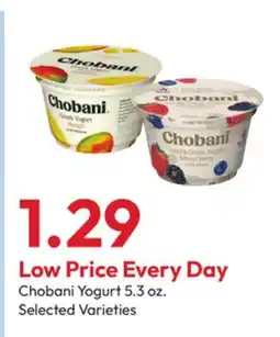 Stater Bros Chobani Yogurt offer