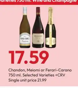 Stater Bros Chandon, Meiomi or Ferari-Carano offer