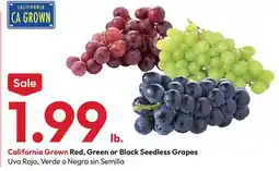 Stater Bros California Grown Red, Green or Black Seedless Grapes offer