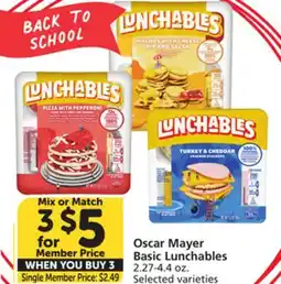 Vons Oscar Mayer Basic Lunchables offer