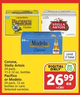 Vons Corona, Stella Artois, Pacifico, or Modelo offer