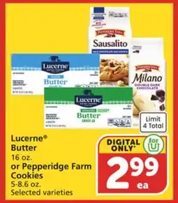 Vons Lucerne Butter 16 oz. or Pepperidge Farm Cookies offer
