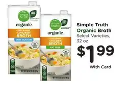 Ralphs Simple Truth Organic Broth offer