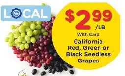 Ralphs With Card California Red, Green or Black Seedless Grapes offer
