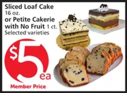 Vons Sliced Loaf Cake 16 oz. or Petite Cakerie with No Fruit 1 ct offer
