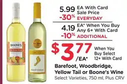 Ralphs Barefoot, Woodbridge, Yellow Tail or Boone's Wine offer