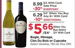 Ralphs Bogle, Ménage, Clos Du Bois or Cupcake offer