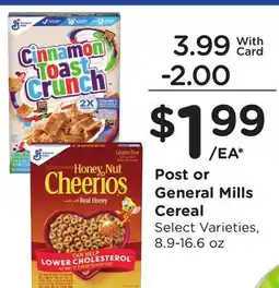 Ralphs Post or General Mills Cereal offer
