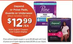 Ralphs Depend or Poise Pads, Guards or Underwear offer
