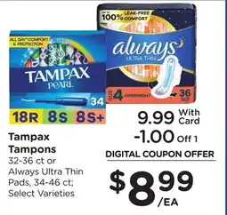 Ralphs Tampax Tampons Always Ultra Thin Pads offer
