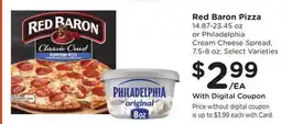 Ralphs Red Baron Pizza 14.87-23.45 oz or Philadelphia Cream Cheese Spread, 7.5-8 oz offer