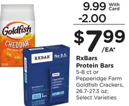 Ralphs RxBars Protein Bars, 5-8 ct or Pepperidge Farm Goldfish Crackers, 26.7-27.3 oz offer