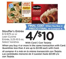 Ralphs Stouffer's Entrée offer