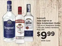 Ralphs Smirnoff, Jose Cuervo or New Amsterdam Vodka offer