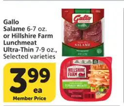 Albertsons Gallo Salame 6-7 oz. or Hillshire Farm Lunchmeat Ultra-Thin 7-9 oz offer