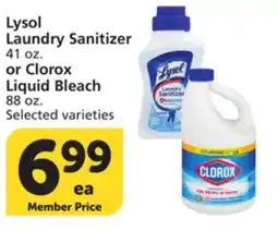 Albertsons Lysol Laundry Sanitizer 41 oz. or Clorox Liquid Bleach 88 oz offer