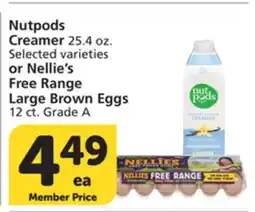 Albertsons Nutpods Creamer 25.4 oz. Selected varieties or Nellie's Free Range Large Brown Eggs 12 ct. Grade A offer