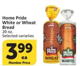 Albertsons Home Pride White or Wheat Bread offer