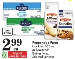 Pavilions Pepperidge Farm Cookies 5-8.6 oz. or Lucerne Butter 16 oz offer