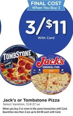 Mariano's Jack's or Tombstone Pizza offer
