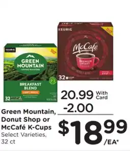 Mariano's Green Mountain, Donut Shop or McCafé K-Cups offer