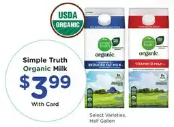 Mariano's Simple Truth Organic Milk offer