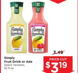 Mariano's Simply Fruit Drink or Ade offer