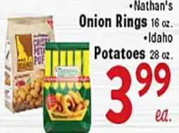 Rio Valley Market Nathan's Onion Rings 16 oz. • Idaho Potatoes 28 oz offer