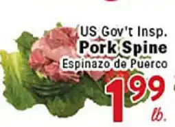 Rio Valley Market US Gov't Insp. Pork Spine offer
