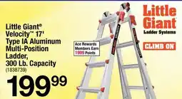 Ace Hardware Little Giant Velocity 17' Type IA Aluminum Multi-Position Ladder, 300 Lb. Capacity offer