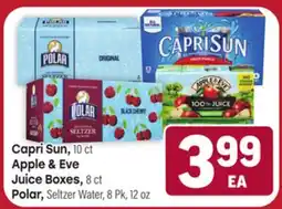 Tony’s Fresh Market Capri Sun, 10 ct Apple & Eve Juice Boxes, 8 ct Polar, Seltzer Water, 8 Pk, 12 oz offer