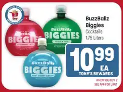 Tony’s Fresh Market BuzzBallz Biggies Cocktails offer