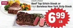 Tony’s Fresh Market USDA Choice Beef Top Sirloin Steak or Fresh Boneless New York Strip Steak offer