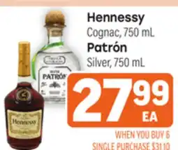 Tony’s Fresh Market Hennessy Cognac, 750 mL Patrón Silver offer