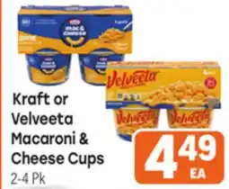 Tony’s Fresh Market Kraft or Velveeta Macaroni & Cheese Cups offer