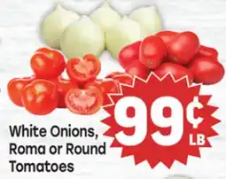 Tony’s Fresh Market White Onions, Roma or Round Tomatoes offer