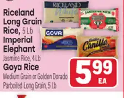 Tony’s Fresh Market Riceland Long Grain Rice, 5 Lb Imperial Elephant Jasmine Rice, 4 Lb Goya Rice offer