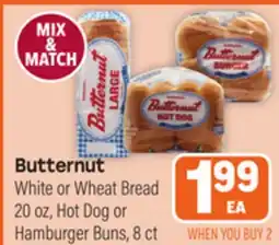 Tony’s Fresh Market Butternut White or Wheat Bread 20 oz, Hot Dog or Hamburger Buns, 8 ct offer
