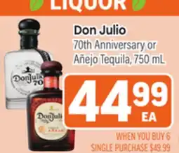 Tony’s Fresh Market Don Julio 70th Anniversary or Añejo Tequila offer