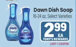 Tony’s Fresh Market Dawn Dish Soap offer