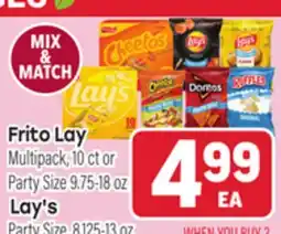 Tony’s Fresh Market Frito Lay Multipack, 10 ct or Party Size 9.75-18 oz Lay's Party Size 8.125-13 oz offer