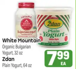 Tony’s Fresh Market White Mountain Organic Bulgarian Yogurt, 32 oz Zdan Plain Yogurt, 64 oz offer