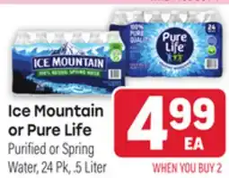 Tony’s Fresh Market Ice Mountain or Pure Life Purified or Spring Water offer