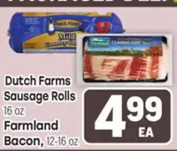 Tony’s Fresh Market Dutch Farms Sausage Rolls 16 oz Farmland Bacon, 12-16 oz offer