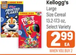 Tony’s Fresh Market Kellogg's Large Size Cereal offer