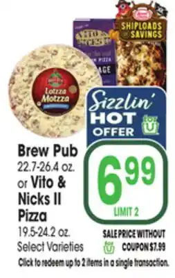 Jewel-Osco Brew Pub 22.7-26.4 oz. or Vito & Nicks II Pizza 19.5-24.2 oz offer