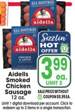 Jewel-Osco Aidells Smoked Chicken Sausage offer